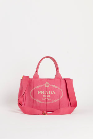 Vintage Prada Pink Canapa Tote Bag