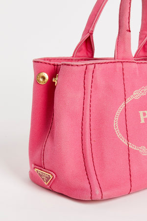 Vintage Prada Pink Canapa Tote Bag