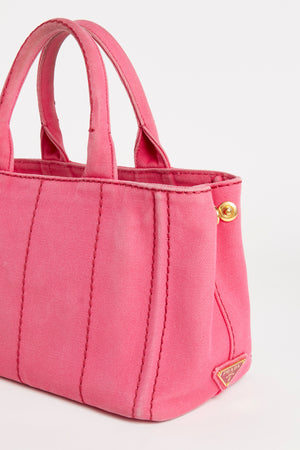 Vintage Prada Pink Canapa Tote Bag