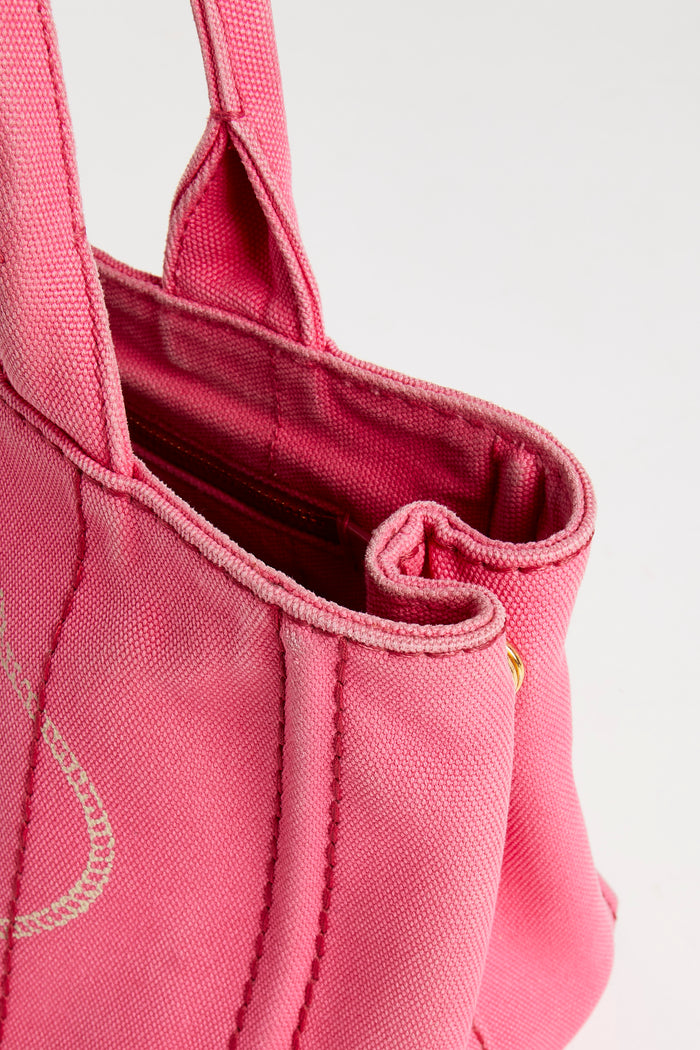 Vintage Prada Pink Canapa Tote Bag