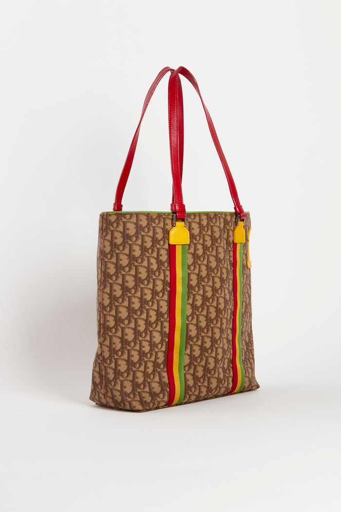 2000s Christian Dior Rasta Monogram Tote Bag