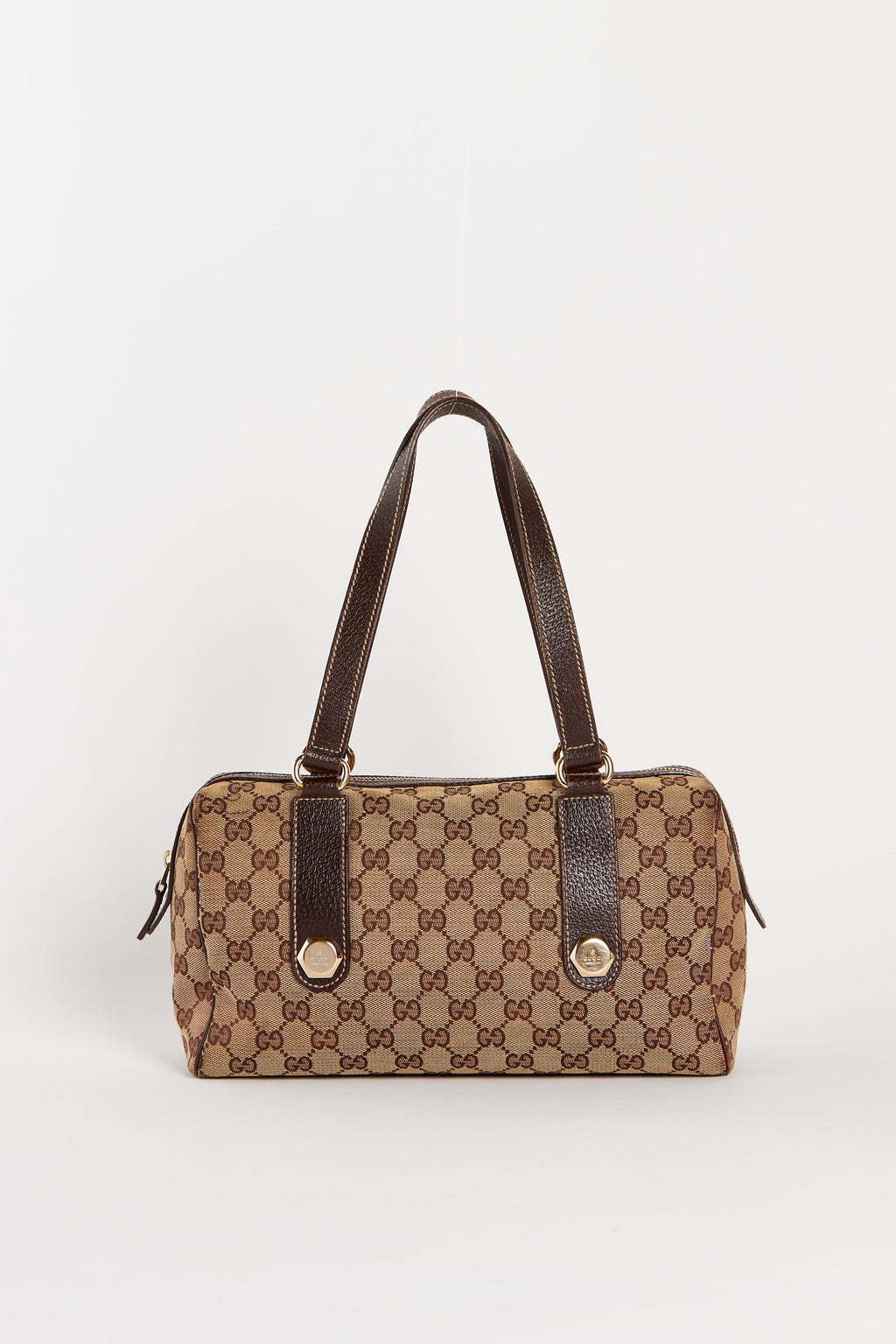 Vintage Gucci Brown Leather Shoulder Bag