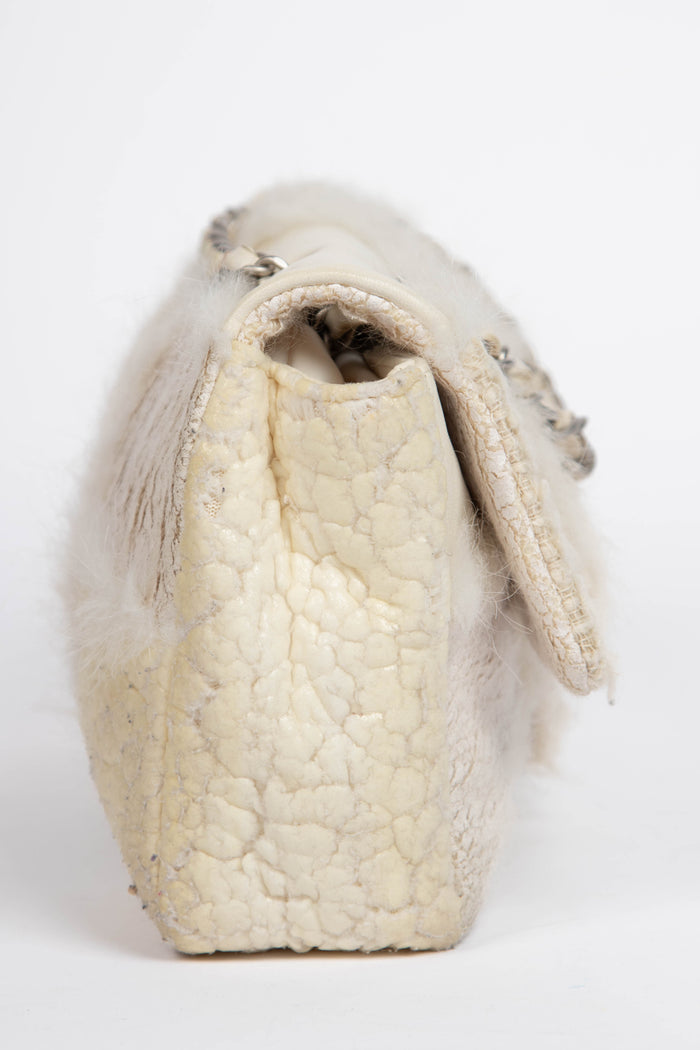 2010s Chanel Cream Patchwork Single Flap Shoulder Bag