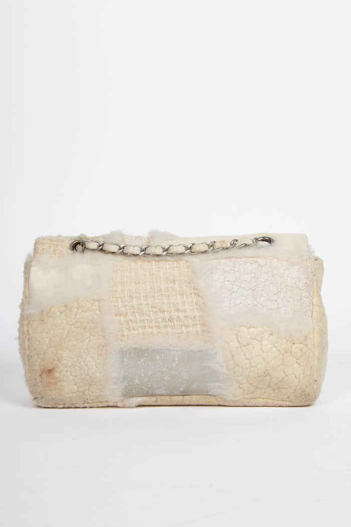 2010s Chanel Cream Patchwork Single Flap Shoulder Bag