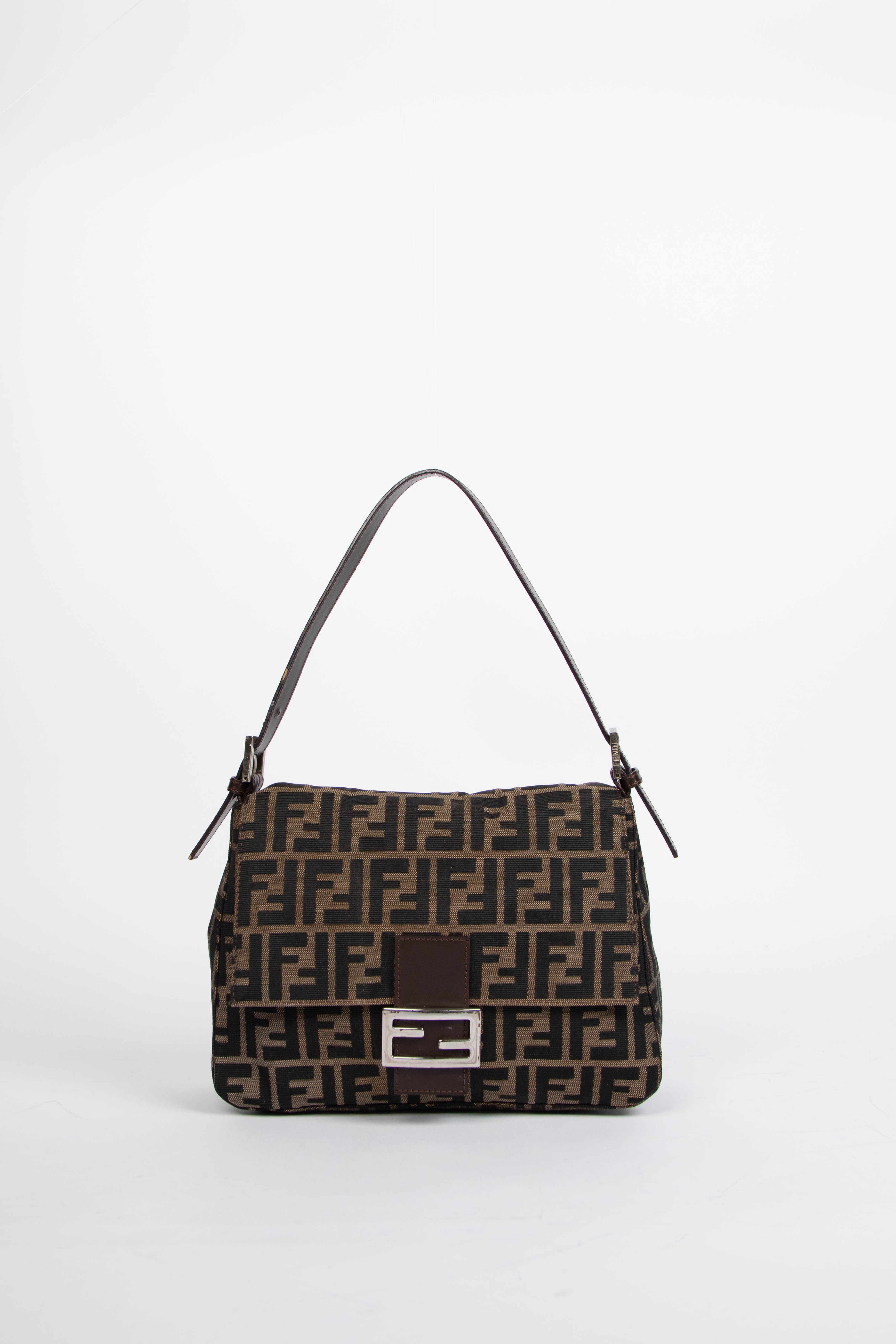 Vintage Fendi Zucca Canvas Mamma Baguette Shoulder Bag – Break Archive