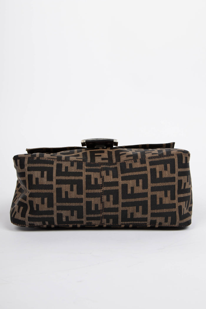Vintage Fendi Zucca Canvas Mamma Baguette Shoulder Bag