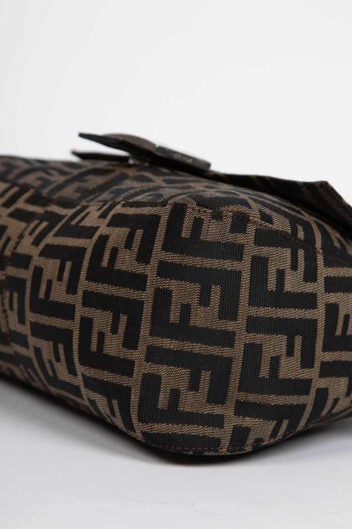 Vintage Fendi Zucca Canvas Mamma Baguette Shoulder Bag