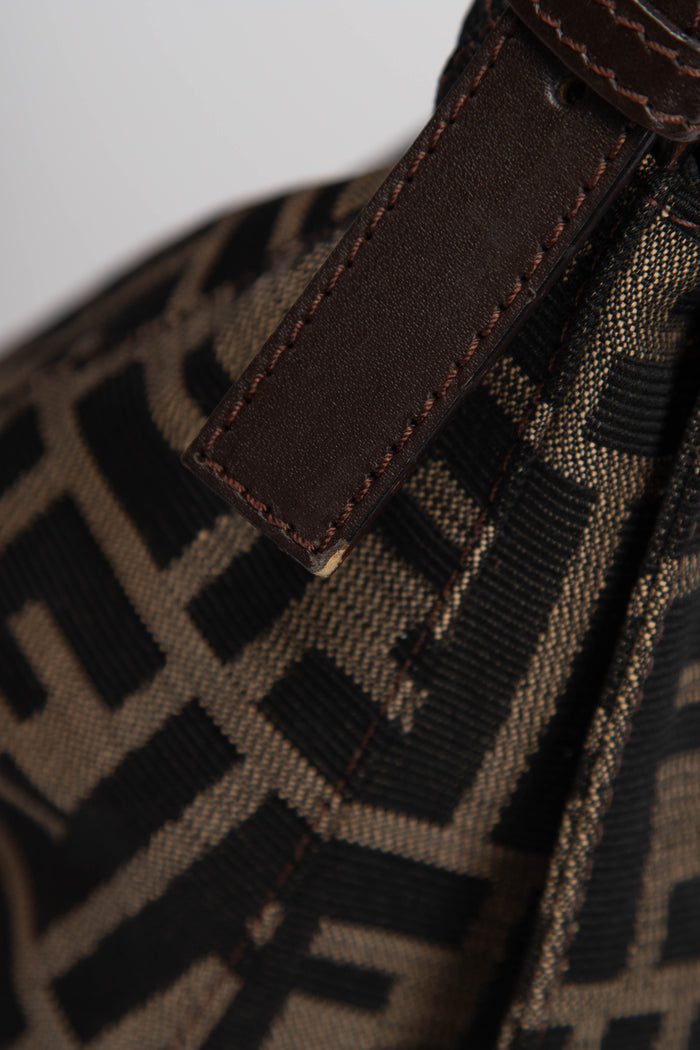 Vintage Fendi Zucca Canvas Mamma Baguette Shoulder Bag
