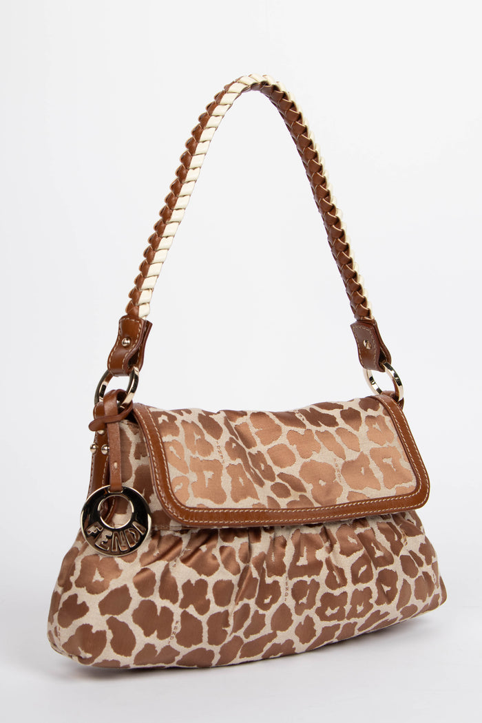 Vintage Fendi Animal Print Chef Shoulder Bag