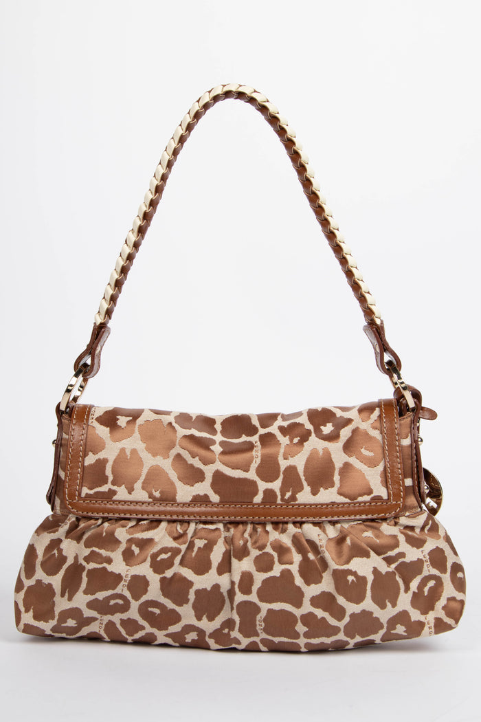 Vintage Fendi Animal Print Chef Shoulder Bag