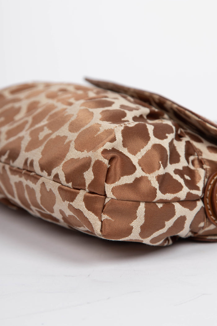 Vintage Fendi Animal Print Chef Shoulder Bag