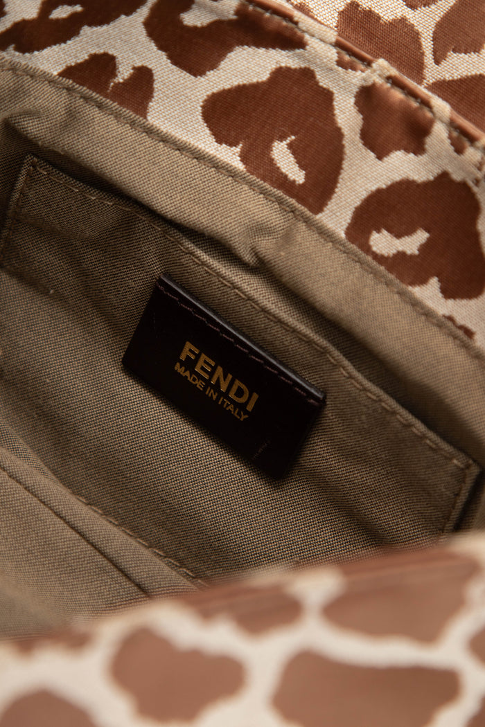 Vintage Fendi Animal Print Chef Shoulder Bag