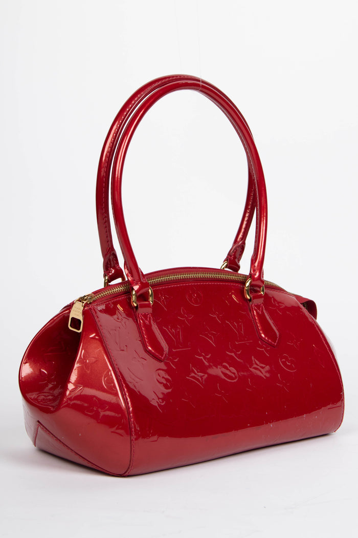 2010s Louis Vuitton Sherwood Red Vernis PM Shoulder Bag