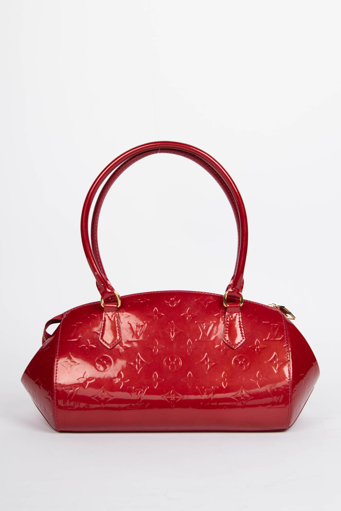 2010s Louis Vuitton Sherwood Red Vernis PM Shoulder Bag