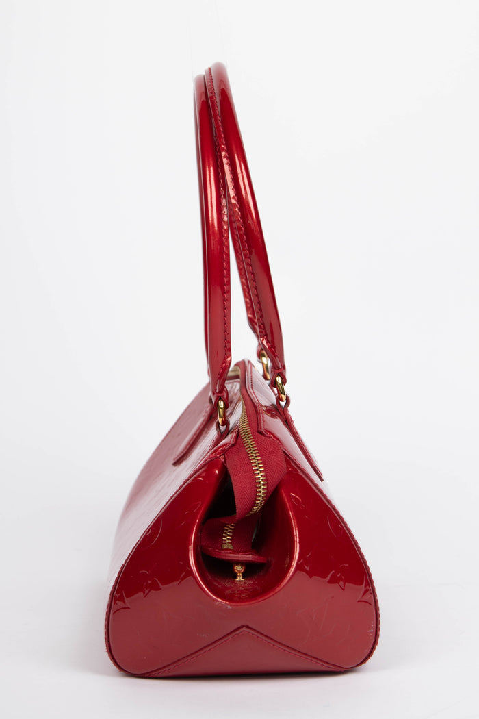 2010s Louis Vuitton Sherwood Red Vernis PM Shoulder Bag