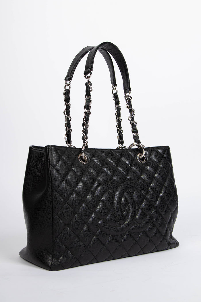 2000s Chanel Black Caviar Leather GST Shoulder Bag
