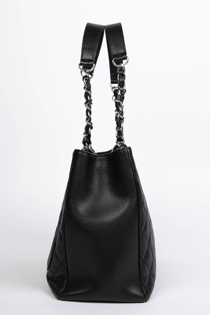 2000s Chanel Black Caviar Leather GST Shoulder Bag