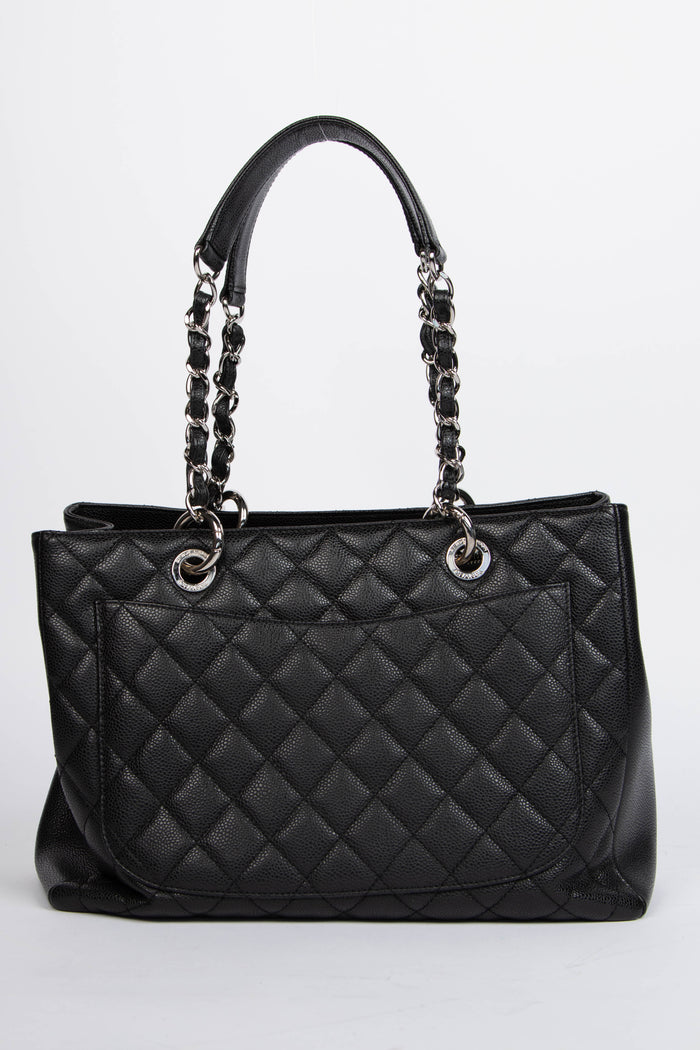 2000s Chanel Black Caviar Leather GST Shoulder Bag