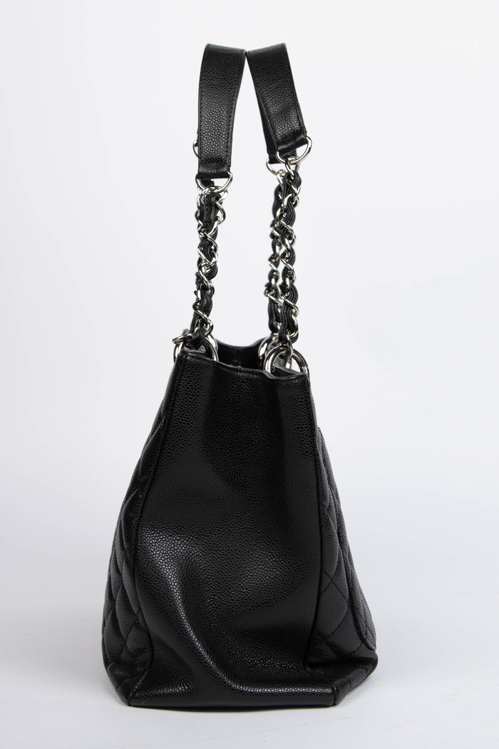 2000s Chanel Black Caviar Leather GST Shoulder Bag