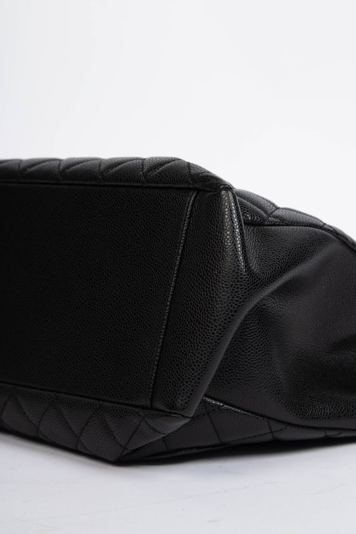 2000s Chanel Black Caviar Leather GST Shoulder Bag