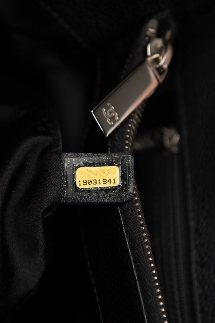 2000s Chanel Black Caviar Leather GST Shoulder Bag