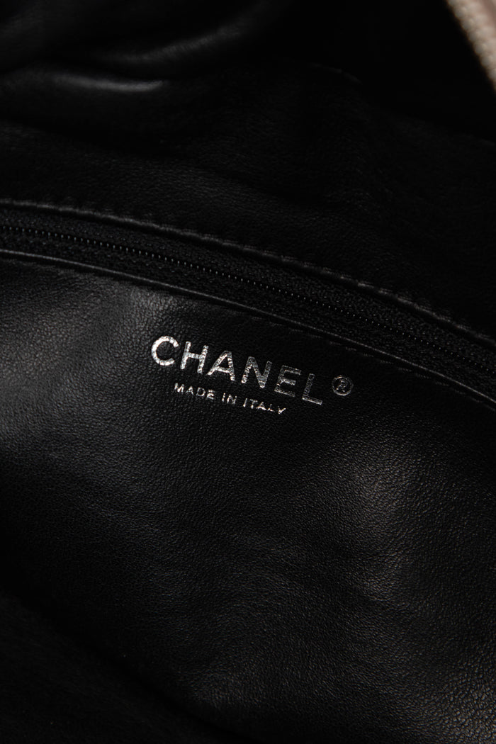 2000s Chanel Grey Metallic CC Bowling Bag