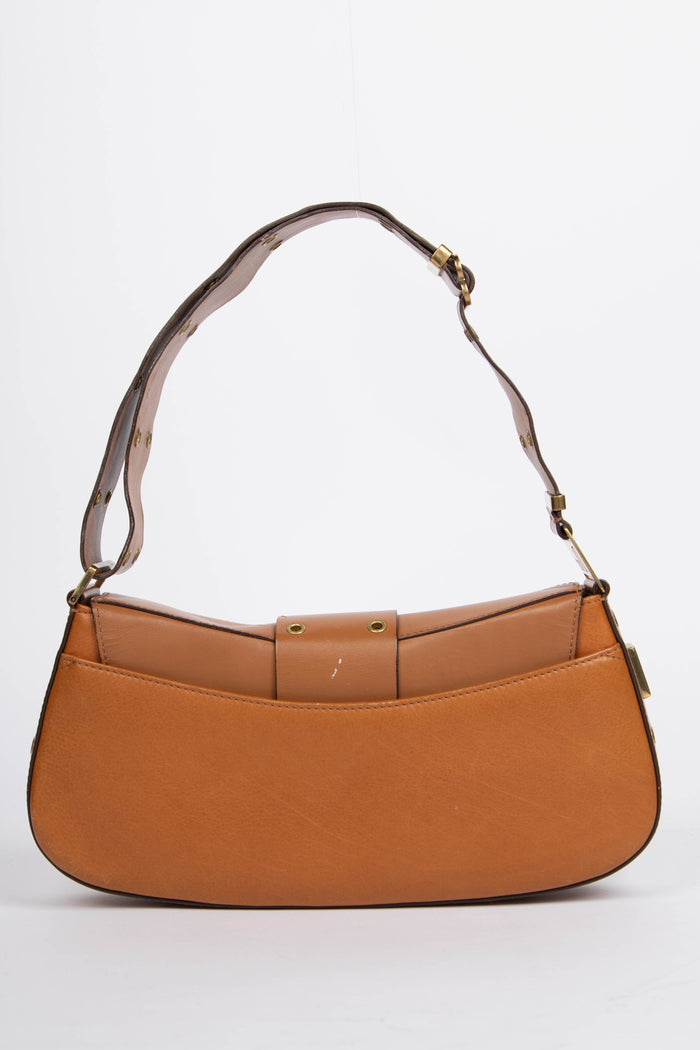 2000s Christian Dior Tan Leather Columbus Shoulder Bag