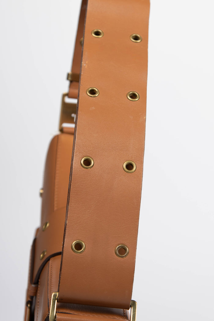 2000s Christian Dior Tan Leather Columbus Shoulder Bag