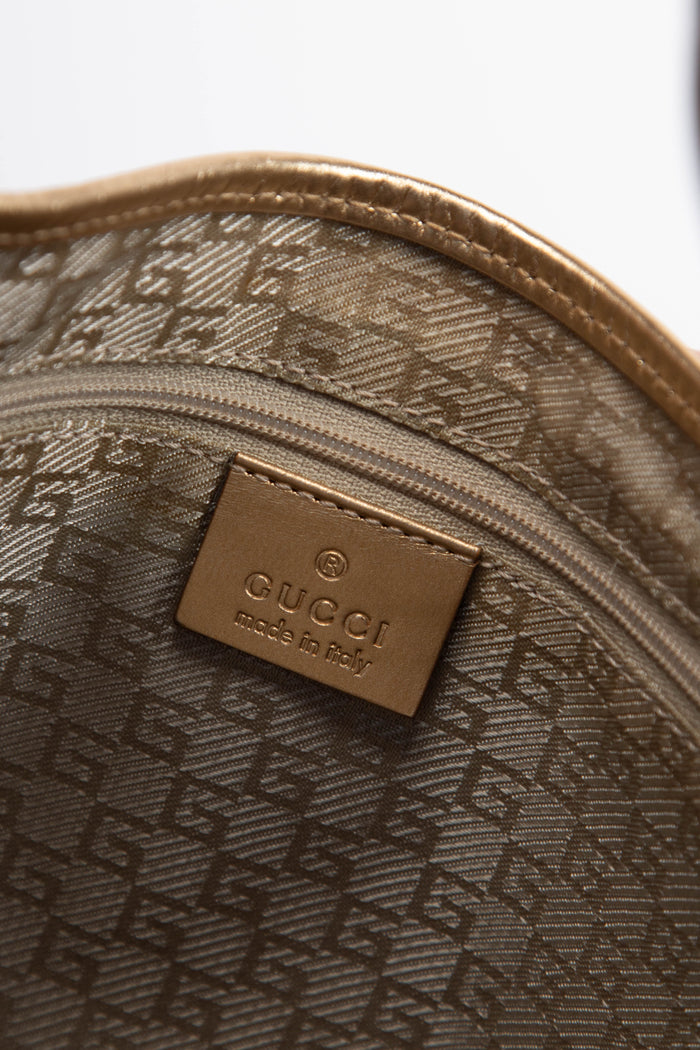 Vintage Gucci Blue Metallic Small Jackie Shoulder Bag
