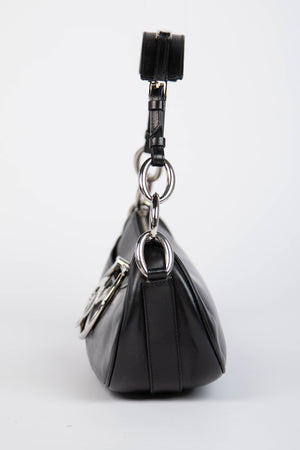 2000s Christian Dior Black Leather Shoulder Bag