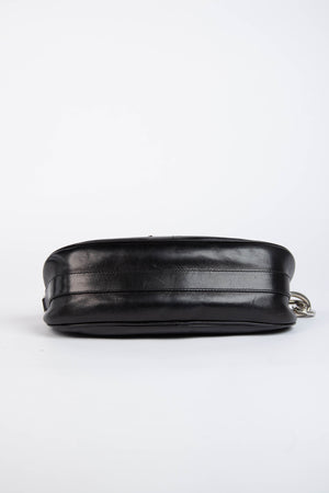 2000s Christian Dior Black Leather Shoulder Bag