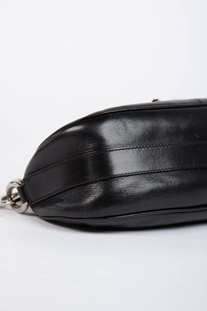 2000s Christian Dior Black Leather Shoulder Bag