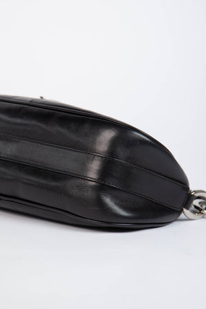 2000s Christian Dior Black Leather Shoulder Bag
