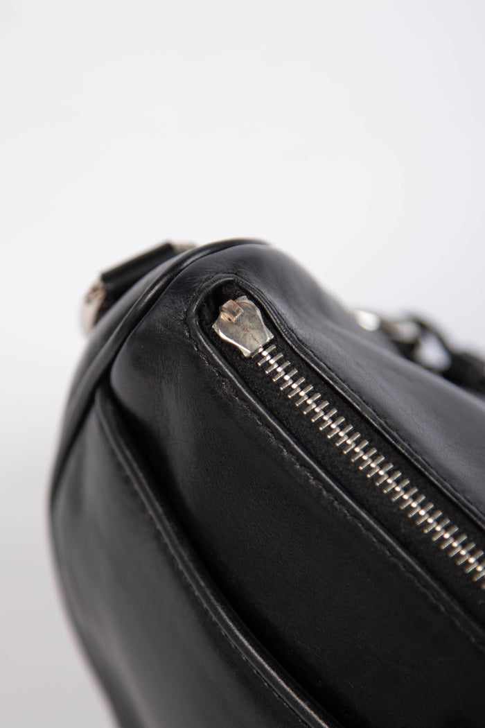 2000s Christian Dior Black Leather Shoulder Bag