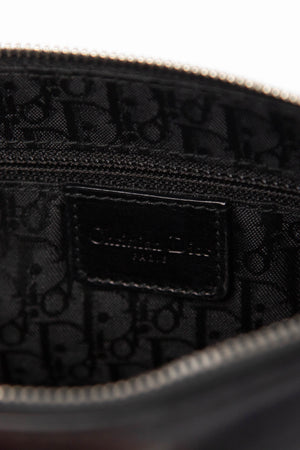 2000s Christian Dior Black Leather Shoulder Bag