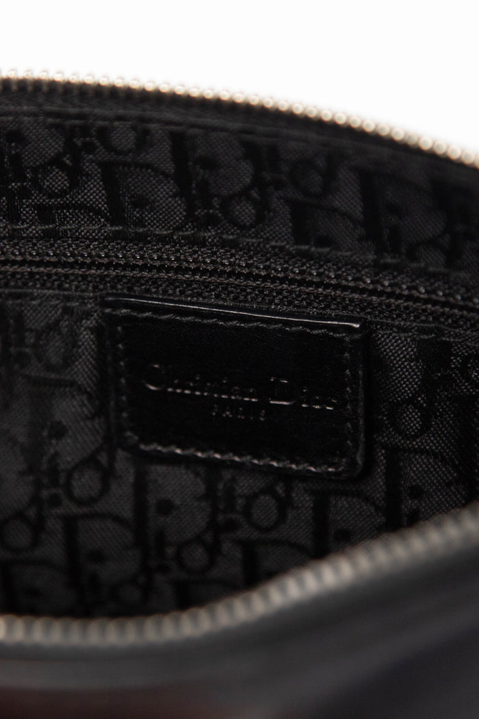 2000s Christian Dior Black Leather Shoulder Bag