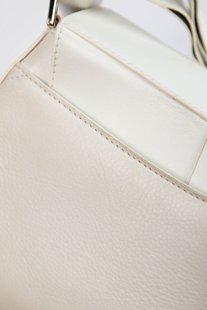 2000s Christian Dior White Columbus Small Shoulder Bag