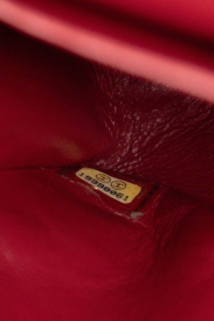 2014 Chanel Raspberry Metallic Tweed Medium Double Flap Bag