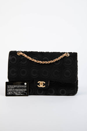 RARE 2000s Chanel Black Coco Pony Hair Medium Double Flap Shoulder Bag