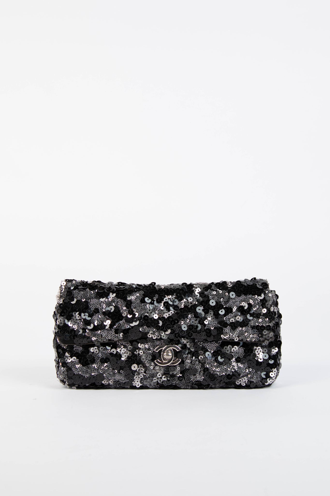 2011 Chanel Black Sequin Mini East West Crossbody Bag