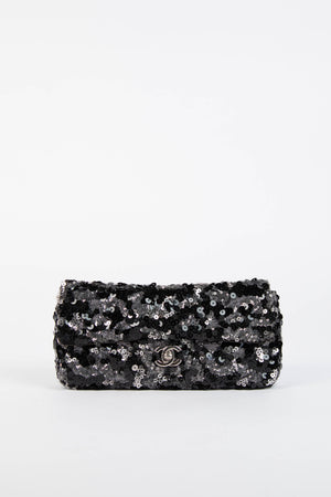 2011 Chanel Black Sequin Mini East West Crossbody Bag