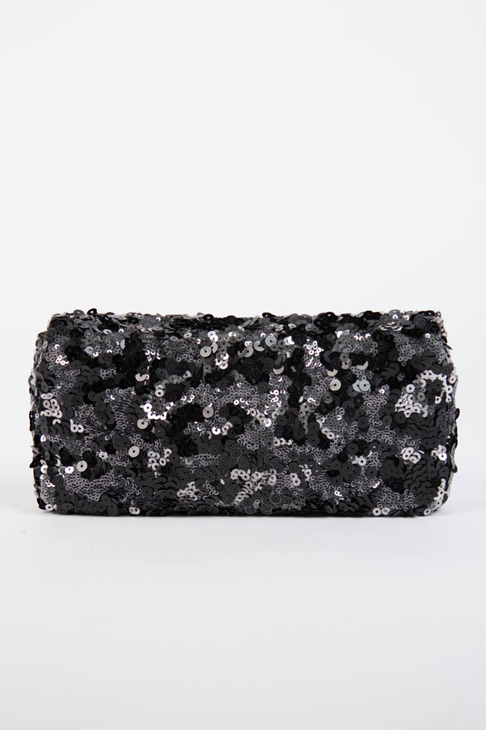 2011 Chanel Black Sequin Mini East West Crossbody Bag