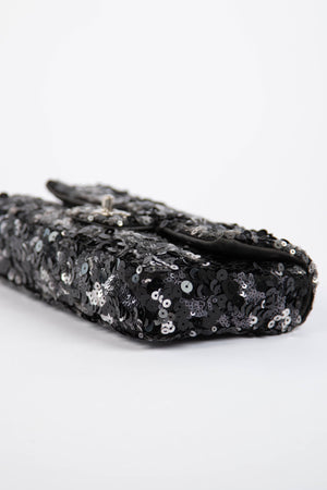 2011 Chanel Black Sequin Mini East West Crossbody Bag