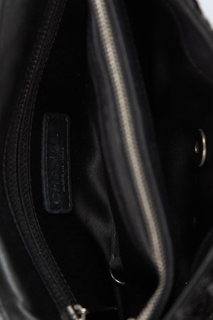 2011 Chanel Black Sequin Mini East West Crossbody Bag
