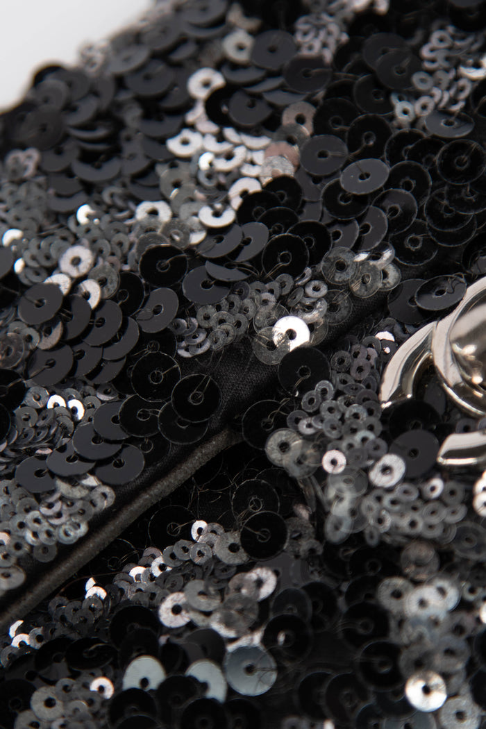 2011 Chanel Black Sequin Mini East West Crossbody Bag