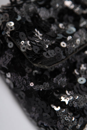 2011 Chanel Black Sequin Mini East West Crossbody Bag