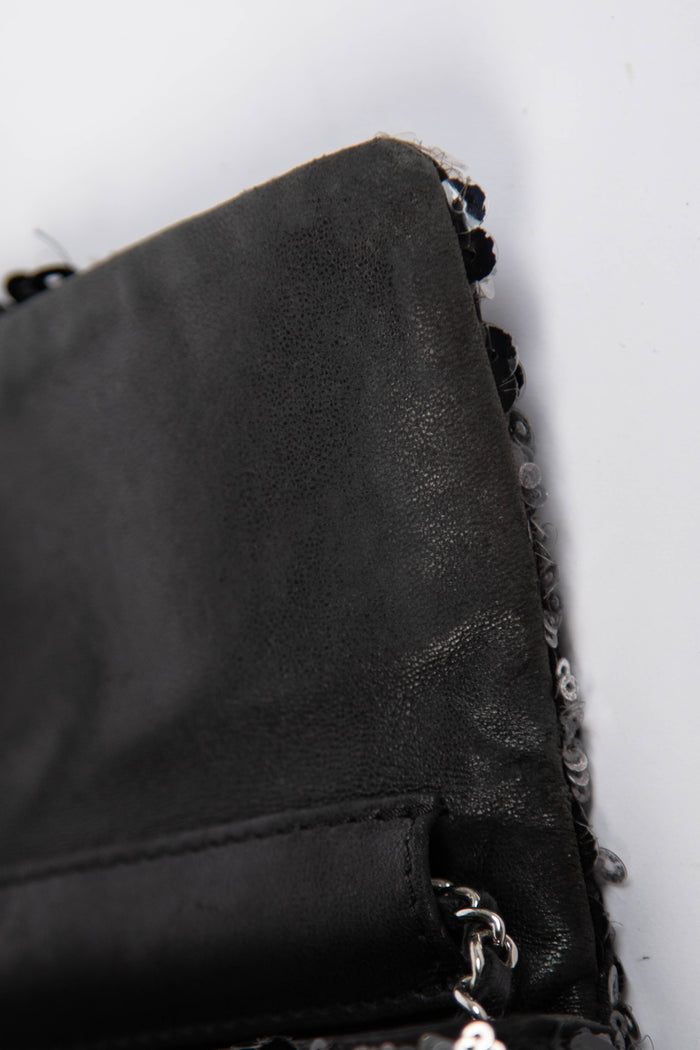 2011 Chanel Black Sequin Mini East West Crossbody Bag