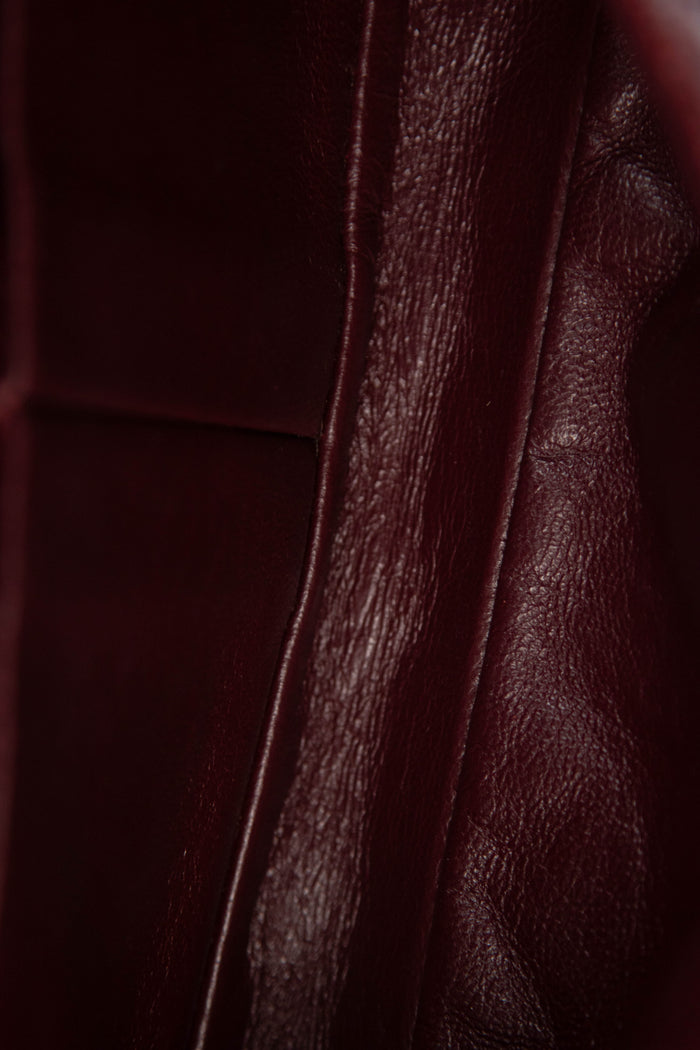 2000s Chanel Burgundy Patent Aged Calfskin East West Shoulder Bag