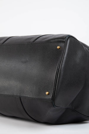 90s Chanel Black Caviar Leather Boston Bag