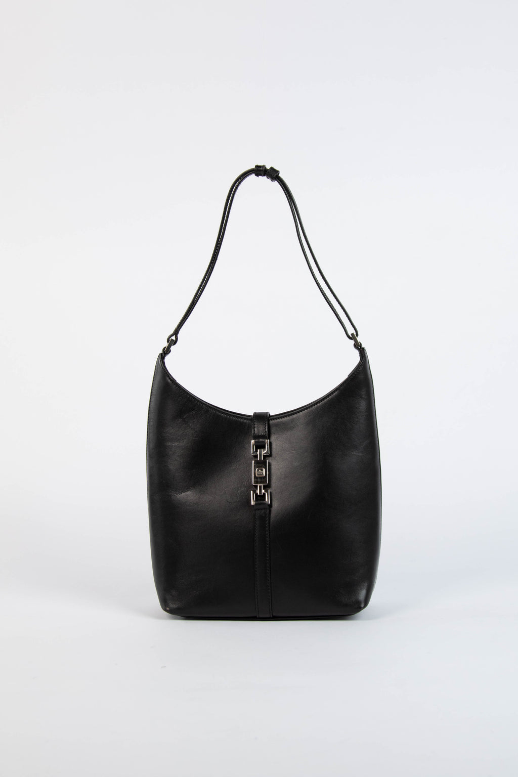 Vintage Gucci Black Leather Jackie Bucket Bag